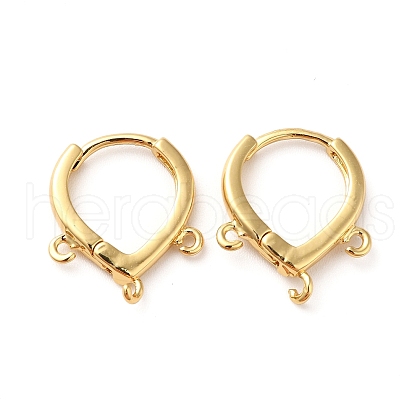 Brass Hoop Earring Findings ZIRC-Q201-11G-1