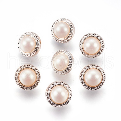 Plastic Shank Buttons BUTT-WH0012-02-1