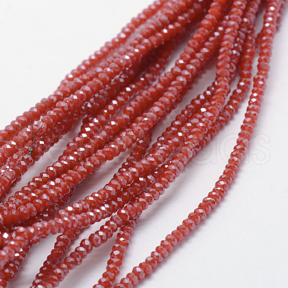 Electroplate Opaque Glass Beads Strands EGLA-J144-PL-B02-1