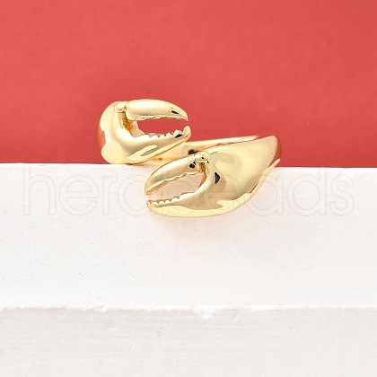 Brass Cuff Rings for Women RJEW-F184-08F-G-1