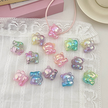 UV Plating Imitation Jelly Acrylic Beads OACR-N138-28-1