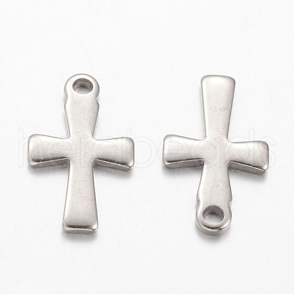 304 Stainless Steel Tiny Cross Charms STAS-YW0001-28P-1