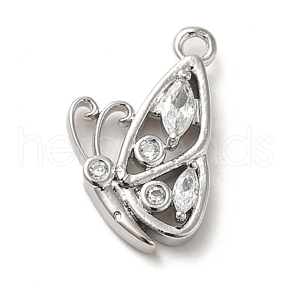 Brass Micro Pave Cubic Zirconia Pendants ZIRC-P113-02P-1