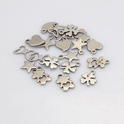 Mixed 304 Stainless Steel Charms Pendants STAS-N025-03-1