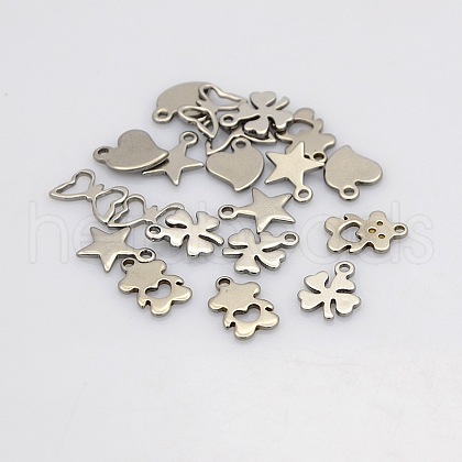 Tarnish Resistant Mixed 304 Stainless Steel Charms Pendants STAS-N025-03-1