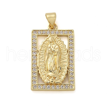 Brass Micro Pave Cubic Zirconia Pendants KK-M319-15G-1
