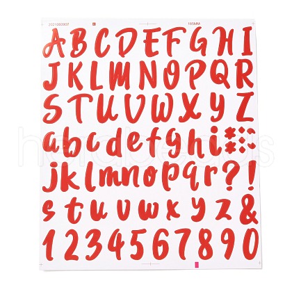 Number & Alphabet & Sign PVC Waterproof Self-Adhesive Sticker DIY-I073-04E-1