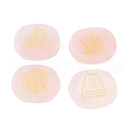 4Pcs 4 Styles Natural Rose Quartz Display Decorations G-F786-02B-04-1