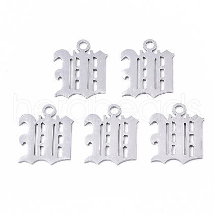 Tarnish Resistant 201 Stainless Steel Pendants STAS-N091-40W-1