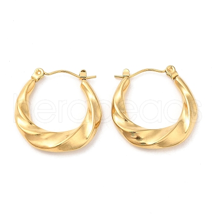 Ion Plating(IP) 304 Stainless Steel Hoop Earrings for Women STAS-D084-22G-1