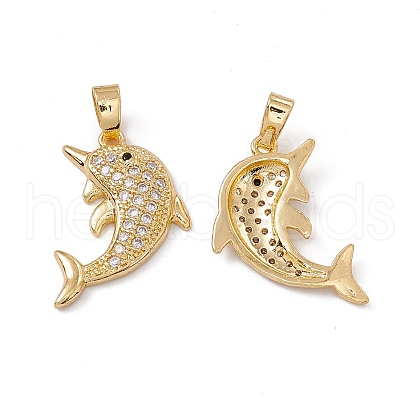 Brass Micro Pave Cubic Zirconia Pendant KK-E068-VC053-1