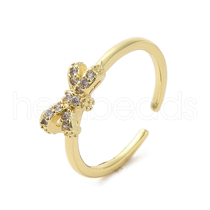 Rack Plating Brass Micro Pave Cubic Zirconia Finger Ring RJEW-C072-33A-G-1