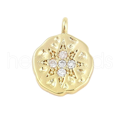 Rack Plating Brass with Cubic Zirconia Pendants KK-Q018-02G-1