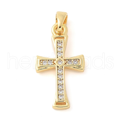 Brass Micro Pave Cubic Zirconia Pendants KK-U056-24G-1