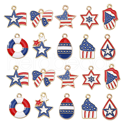 50Pcs 10 Styles Alloy Enamel Pendants ENAM-CJ0003-08-1