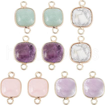 SUPERFINDINGS 10Pcs 5 Style Natural Mixed Gemstones Links Connectors G-FH0001-42-1