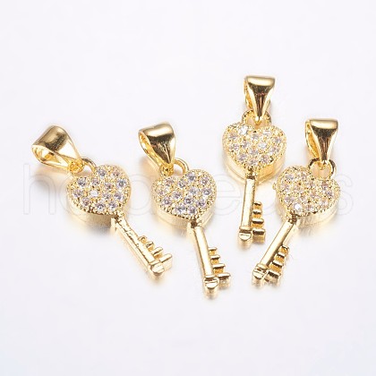 Long-Lasting Plated Brass Micro Pave Cubic Zirconia Pendants ZIRC-F069-45G-1