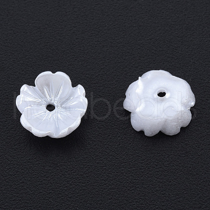 Resin Imitation Pearl Bead Caps RESI-N036-02A-06-1