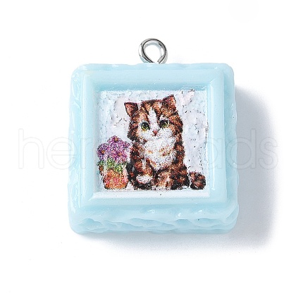Opaque Resin Pendants X-RESI-Z033-02P-A-1