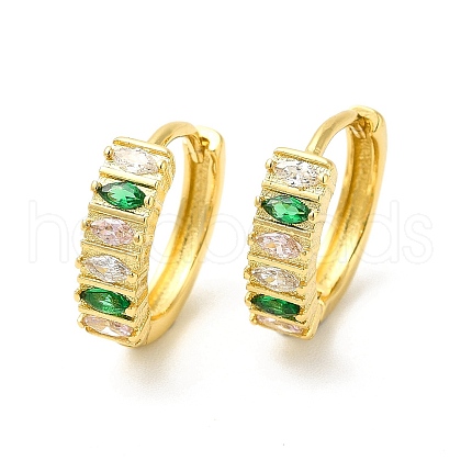 Cubic Zirconia Horse Eye Hoop Earrings EJEW-E270-31G-1
