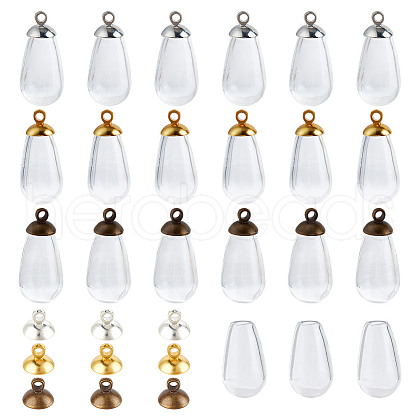 DELORIGIN 9Pcs 3 Styles Alloy Bead Cap Pendant Bails FIND-DR0001-20B-1