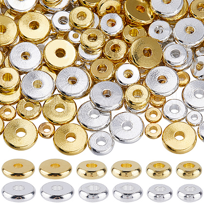 SOFPLATE Flat Round Brass Spacer Beads KK-SP0002-27-1