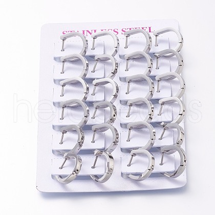 304 Stainless Steel Huggie Hoop Earrings EJEW-O099-03P-1