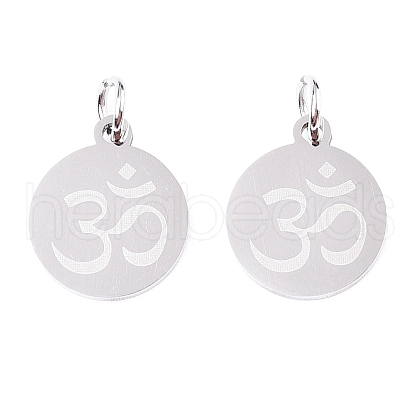 Non-Tarnish Chakra 201 Stainless Steel Charms STAS-T049-T680-1-1