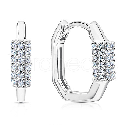 Geometric Silver Earrings with Zirconia MK1396-2-1