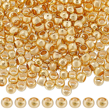 Beebeecraft 300Pcs 4 Styles Brass Crimp Beads KK-BBC0014-69-1