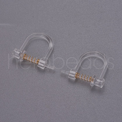 Plastic Clip-on Earring Findings X-KK-F785-05G-1