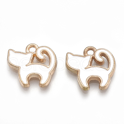 Alloy Enamel Kitten Charms ENAM-S115-056-1