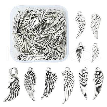 50Pcs 10 Styles Tibetan Style Alloy Pendants FIND-YW0003-39-1