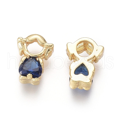 Golden Plated Brass Charms ZIRC-L087-027G-1-1