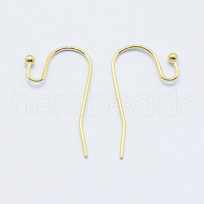 Long-Lasting Plated Brass Earring Hooks X-KK-K204-136G-NF-1