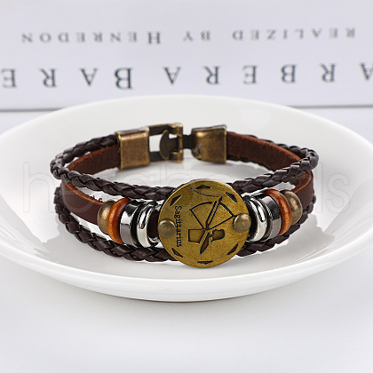 Imitation Leather Cord Triple Layer Multi-strand Bracelets WG32474-06-1