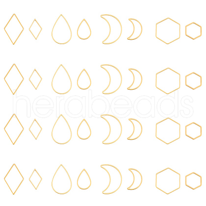 Unicraftale 32Pcs 8 Style 304 Stainless Steel Linking Rings STAS-UN0041-35-1