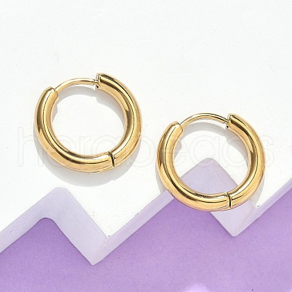 Ion Plating(IP) 304 Stainless Steel Huggie Hoop Earrings EJEW-F111B-16mm-G-1