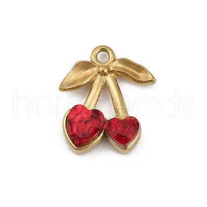 304 Stainless Steel Glass Charms STAS-D366-06B-G-1