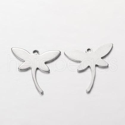 Tarnish Resistant Dragonfly 304 Stainless Steel Pendants STAS-I045-25-1