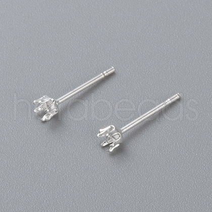 304 Stainless Steel Stud Earring Findings STAS-D448-087S-3mm-1