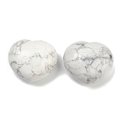 Mother's Day Gifts Heart Natural Howlite Palm Stone G-C186-03D-1