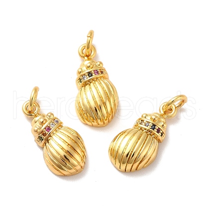 Rack Plating Brass Micro Pave Cubic Zirconia Pendants KK-I688-12G-1