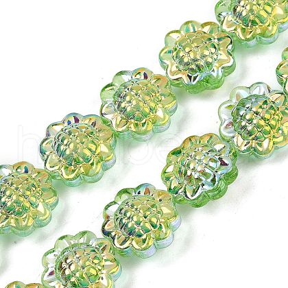 Electroplate Glass Bead Strands GLAA-S387-01E-1