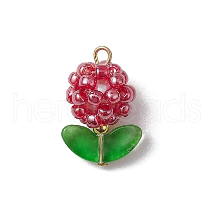 Glass Seed Beads Pendants PALLOY-MZ00592-04-1