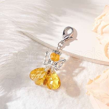 Angel Glass Pendant Decorations HJEW-MZ00260-06-1