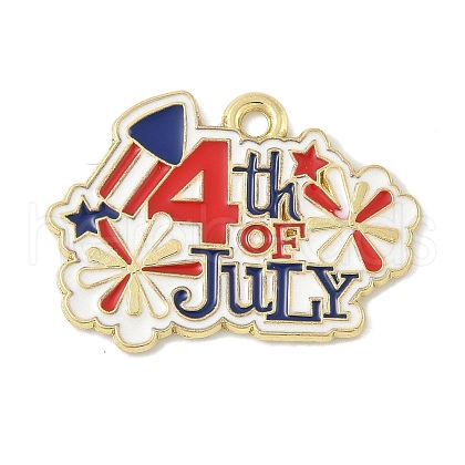 Independence Day Alloy Enamel Pandants FIND-M083-05J-G-1