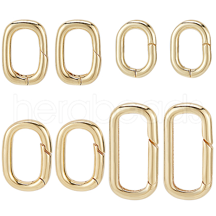 SUNNYCLUE 8Pcs 4 Styles Brass Twister Clasps KK-SC0004-80-1
