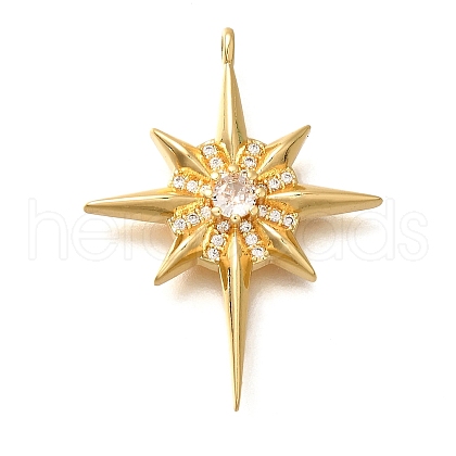 Brass Micro Pave Cubic Zirconia Pendants KK-U055-15G-1