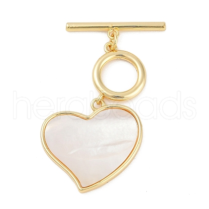 Brass Shell Toggle Clasps KK-K391-12G-1